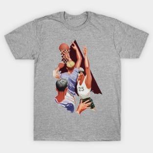 Vintage Sports Basketball Players Shooting a Blasket T-Shirt